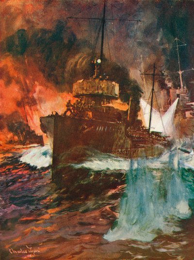 Bir Gece Saldırısı. Torpido Botları İş Başında, c1918 1919 by Charles Dixon