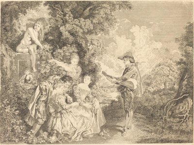 aşk dersi by Charles Dupuis after Antoine Watteau