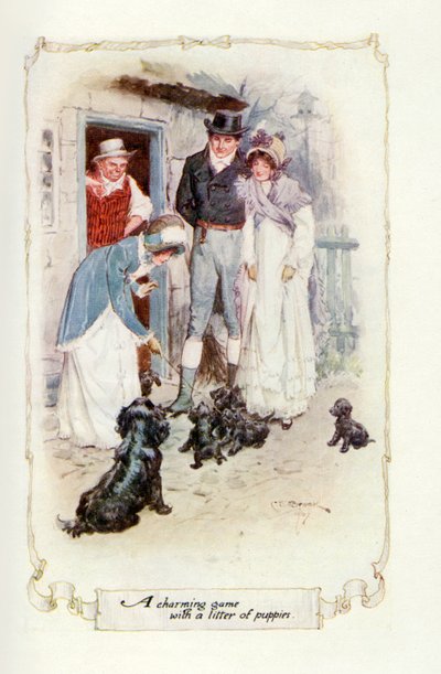Bir sürü köpek yavrusuyla büyüleyici bir oyun, 1907 (illüstrasyon) by Charles Edmund Brock