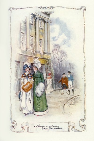 Yürürken her zaman kol kola, 1907 (resim) by Charles Edmund Brock