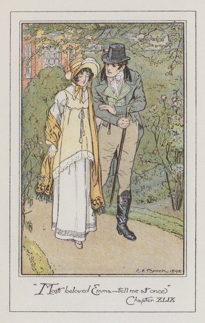 Jane Austen tarafından Emma için illüstrasyon (renkli taş) by Charles Edmund Brock
