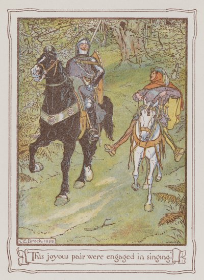 Ivanhoe için Sir Walter Scott tarafından yapılan çizim (renkli taş) by Charles Edmund Brock