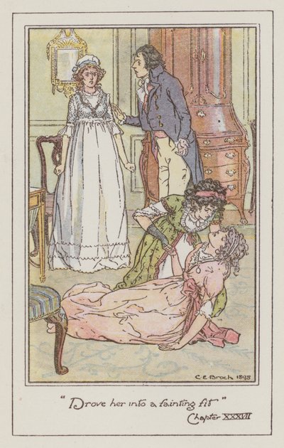 Jane Austen'den Anlam ve Duyarlılık için İllüstrasyon (renkli taş) by Charles Edmund Brock