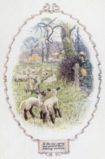 Tam baharda ve sendeleyen güzelliklerinin gururunda (renkli lito) by Charles Edmund Brock