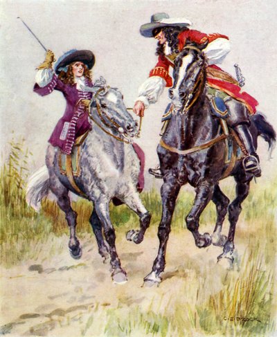 Güzel kızı durduran maskeli eşkıya by Charles Edmund Brock