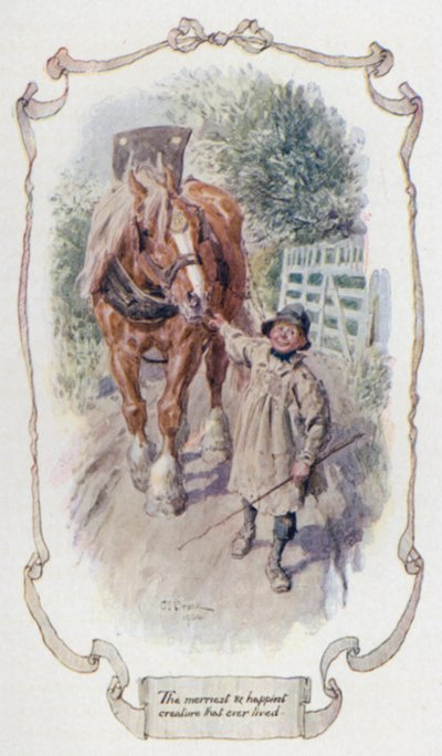 Yaşayan en neşeli ve en mutlu yaratık (renkli lito) by Charles Edmund Brock