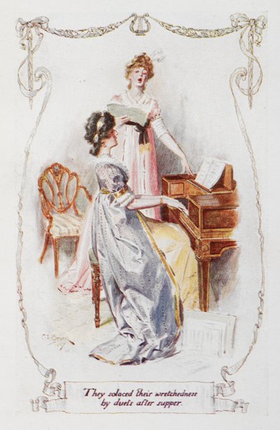"Akşam yemeğinden sonra sefaletlerini düetlerle teselli ettiler", Jane Austen