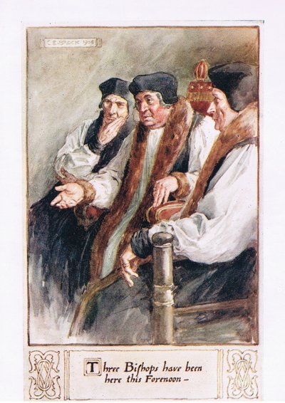 Bu öğleden sonra üç piskopos buradaydı. by Charles Edmund Brock