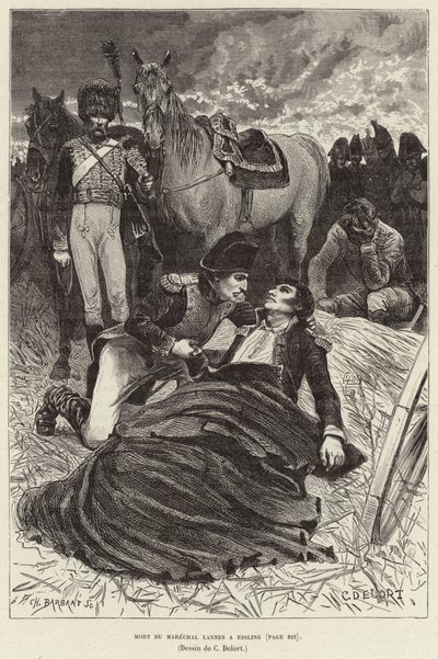 Mort du Marechal Lannes ve Essling; Napolyon ve ölmekte olan Mareşal Lannes, Avusturya, Aspern-Essling Savaşı