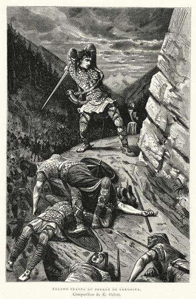 Roland Frappa Au Perron De Sardoine (gravür) by Charles Edouard Delort
