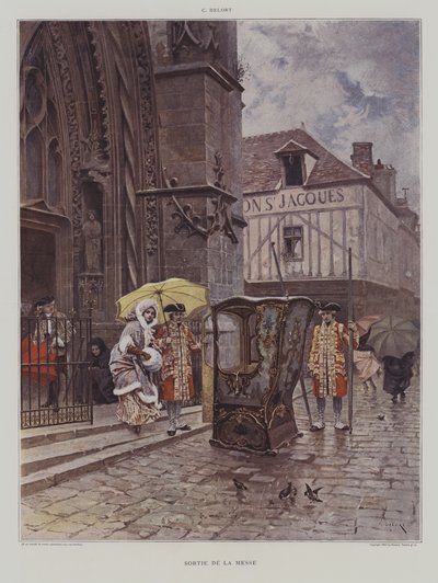 Sortie de la Messe (Ayin sonrası kiliseden ayrılma) by Charles Edouard Delort