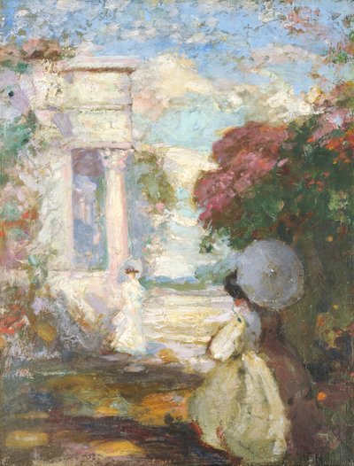 Ondokuzuncu Yüzyıl Elbiseli İki Figürlü Lirik Manzara, 1890-1900 by Charles Edward Conder