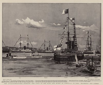 İngiliz-Portekiz Antantı, Portekiz Kralı ve Kraliçesinin Lizbon açıklarında HMS Majestic