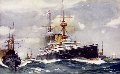 The Majestic. Flagship of the Channel Squadron, 1901  by Charles Edward Dixon