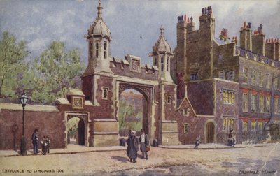Lincoln's Inn, Londra'ya giriş (renkli taş) by Charles Edwin Flower