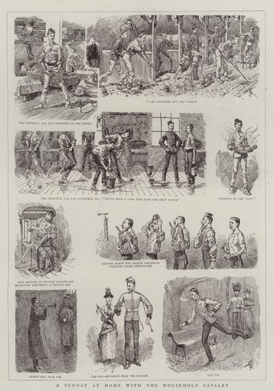 Hanehalkı Süvarileri ile Evde Bir Pazar by Charles Edwin Fripp