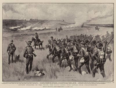 Cepheye Vatandaş Askerler, CIV Johannesburg yakınlarında Eyleme Geçiyor by Charles Edwin Fripp