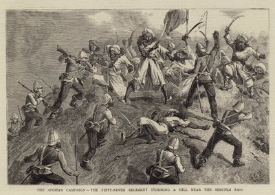 Afgan Seferi, Elli Dokuzuncu Alay Sebundi Geçidi yakınlarındaki bir Tepeyi bastı by Charles Edwin Fripp