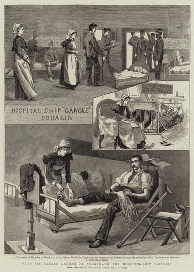 Sör Gerald Graham ile Suakim'de, Hastane Gemisi Ganj'da by Charles Edwin Fripp