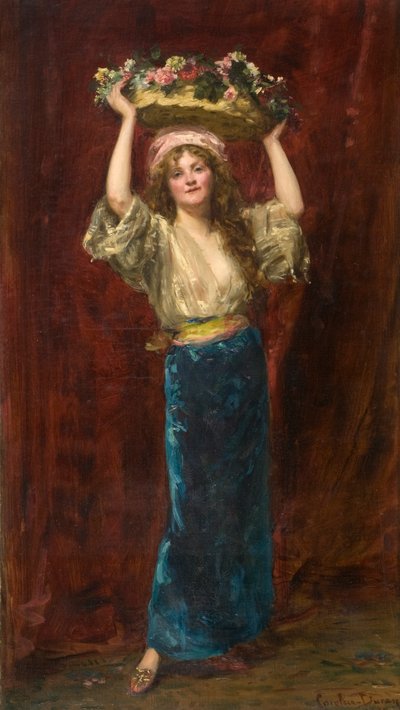 çiçek kız by Charles Emile Auguste Carolus-Duran