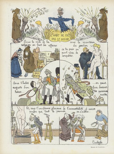 Giysiler adamı yapmaz. Le Rire için İllüstrasyon by Charles Emile Egli