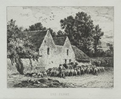 Çiftlik Evi. by Charles Emile Jacque