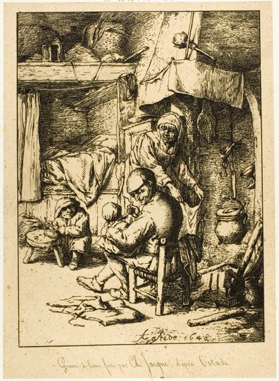 Bir Baba ve Ailesi by Charles Emile Jacque