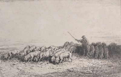Bir Domuz Sürüsü, 1850. by Charles Emile Jacque