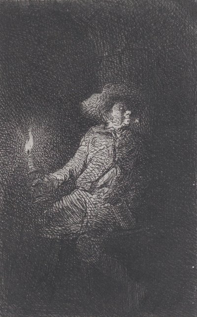 Mağaradaki Bir Adam, 1842. by Charles Emile Jacque