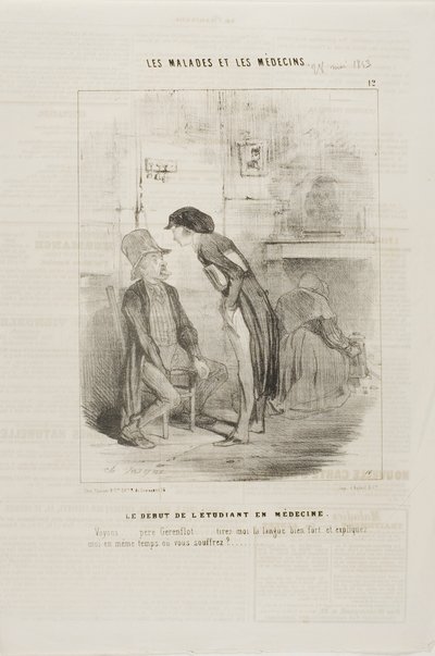 Başlayan Bir Tıp Öğrencisi (plaka 12) by Charles Emile Jacque