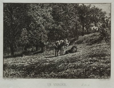 Meyve bahçesi. by Charles Emile Jacque