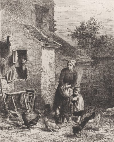 Avlunun Köşesi, 1864. by Charles Emile Jacque
