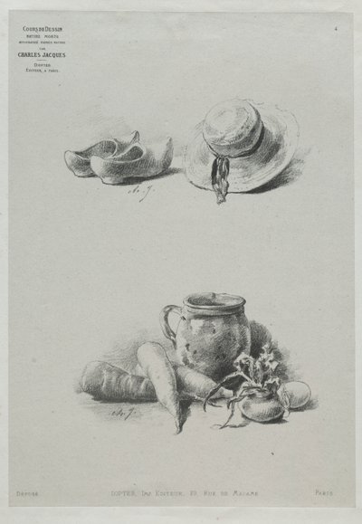 Çizim Kursu: No. 4 - Natürmort. by Charles Emile Jacque