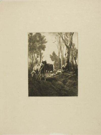 Sığır çobanı by Charles Emile Jacque