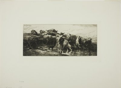 Nehirden Su İçen İnekler by Charles Emile Jacque