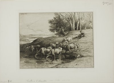 Sulama Yerindeki İnekler by Charles Emile Jacque