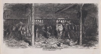 Rustik Konular Albümünden Aralık, 1859. by Charles Emile Jacque