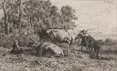 Hollanda İnekleri, 1864. by Charles Emile Jacque