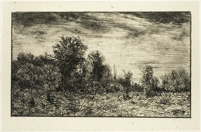 Bir Ormanın Kenarı, Bulutlu Gökyüzünün Altında by Charles Emile Jacque