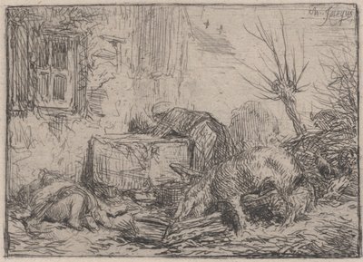 Çiftlik, yaklaşık 1845. by Charles Emile Jacque