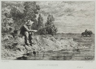 Balık tutma by Charles Emile Jacque