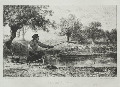 Balık tutma. by Charles Emile Jacque