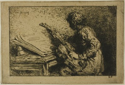 Gitarist by Charles Emile Jacque