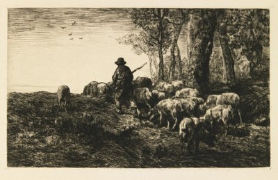 Domuz çobanı ile domuz sürüsü by Charles Emile Jacque