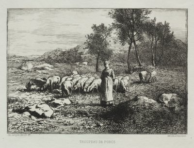 Domuz Sürüsü, 1868. by Charles Emile Jacque
