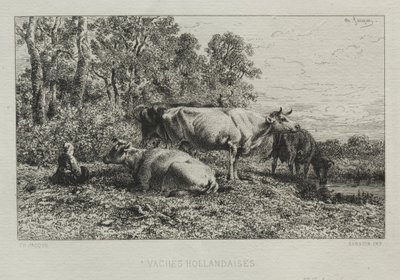 Hollanda İnekleri by Charles Emile Jacque