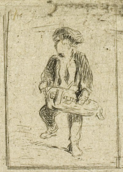 Hurdy-Gurdy Oyuncu by Charles Emile Jacque