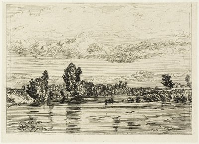 Asnières Yakınında Manzara by Charles Emile Jacque