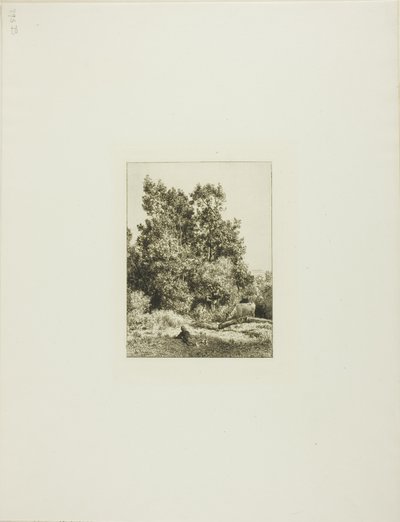 Cowherd ile manzara by Charles Emile Jacque
