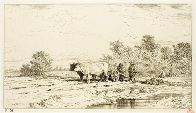 Çiftlik İşçileri ile Manzara by Charles Emile Jacque